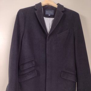 Banana Republic Men's Medium Black UNIQUE Wool Topcoat coat jacket
